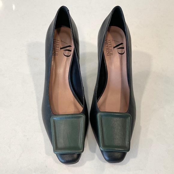 ATELIER PIETRINI Italy Heels Black Green  Size 37 - Picture 2 of 10